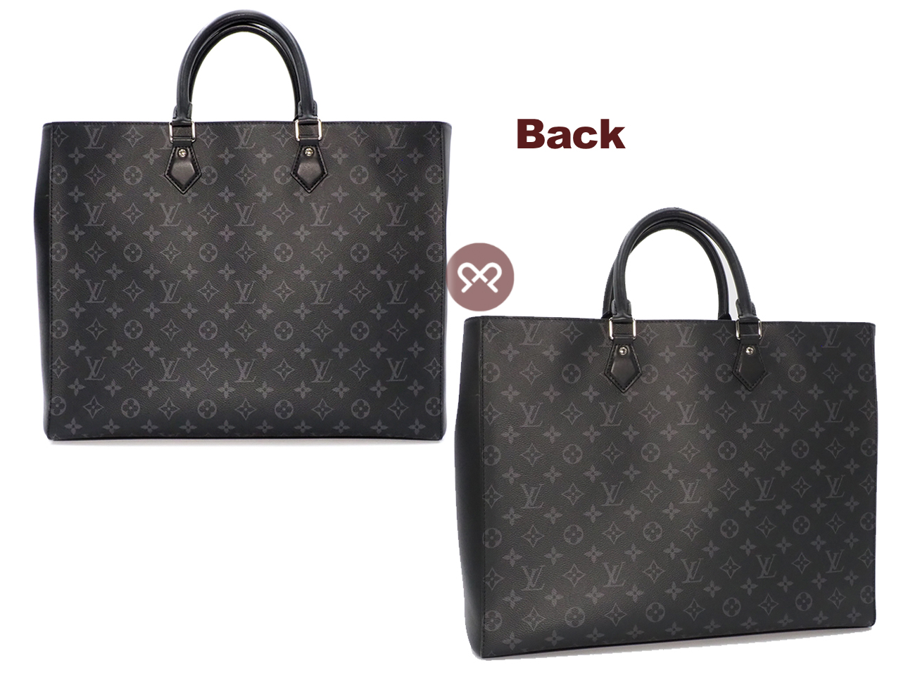 Louis Vuitton M44733 Black/ Grey Monogram Eclipse Grand Sac Silver Hardware - Image 2