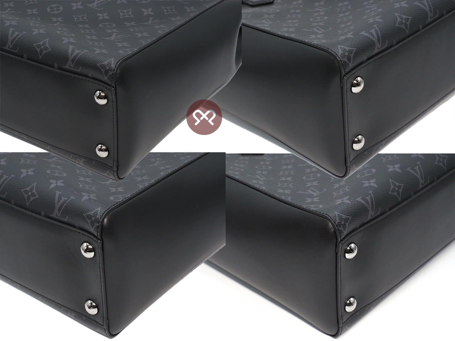 Louis Vuitton M44733 Black/ Grey Monogram Eclipse Grand Sac Silver Hardware - Image 6