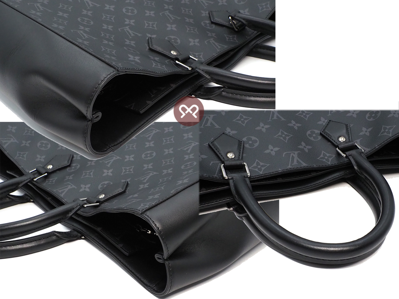 Louis Vuitton M44733 Black/ Grey Monogram Eclipse Grand Sac Silver Hardware - Image 5
