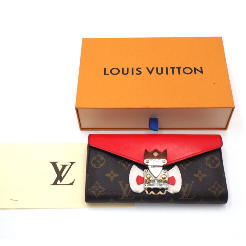 Louis Vuitton M60791 Red Monogram Canvas Tribal Mask Sarah Wallet (FL4194)