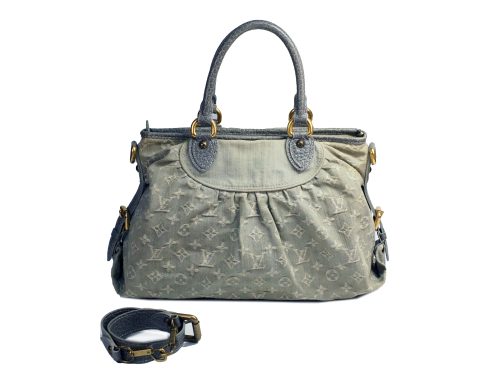 Louis Vuitton M95837 Grey Denim Monogram Neo Cabby MM Tote/ Shoulder Bag