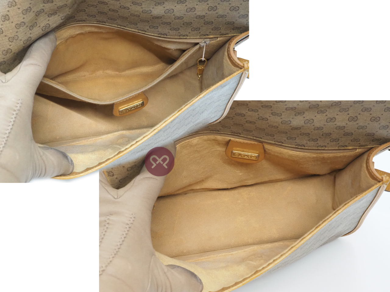 Gucci 001.904.0915 Sherry Line Beige Micro GG Web Design Oval Crossbody Bag - Image 9