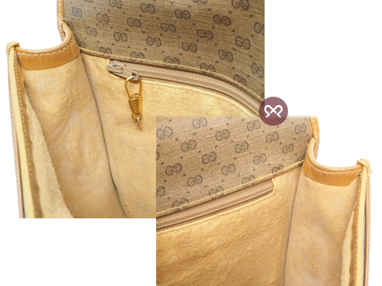 Gucci 001.904.0915 Sherry Line Beige Micro GG Web Design Oval Crossbody Bag - Image 6