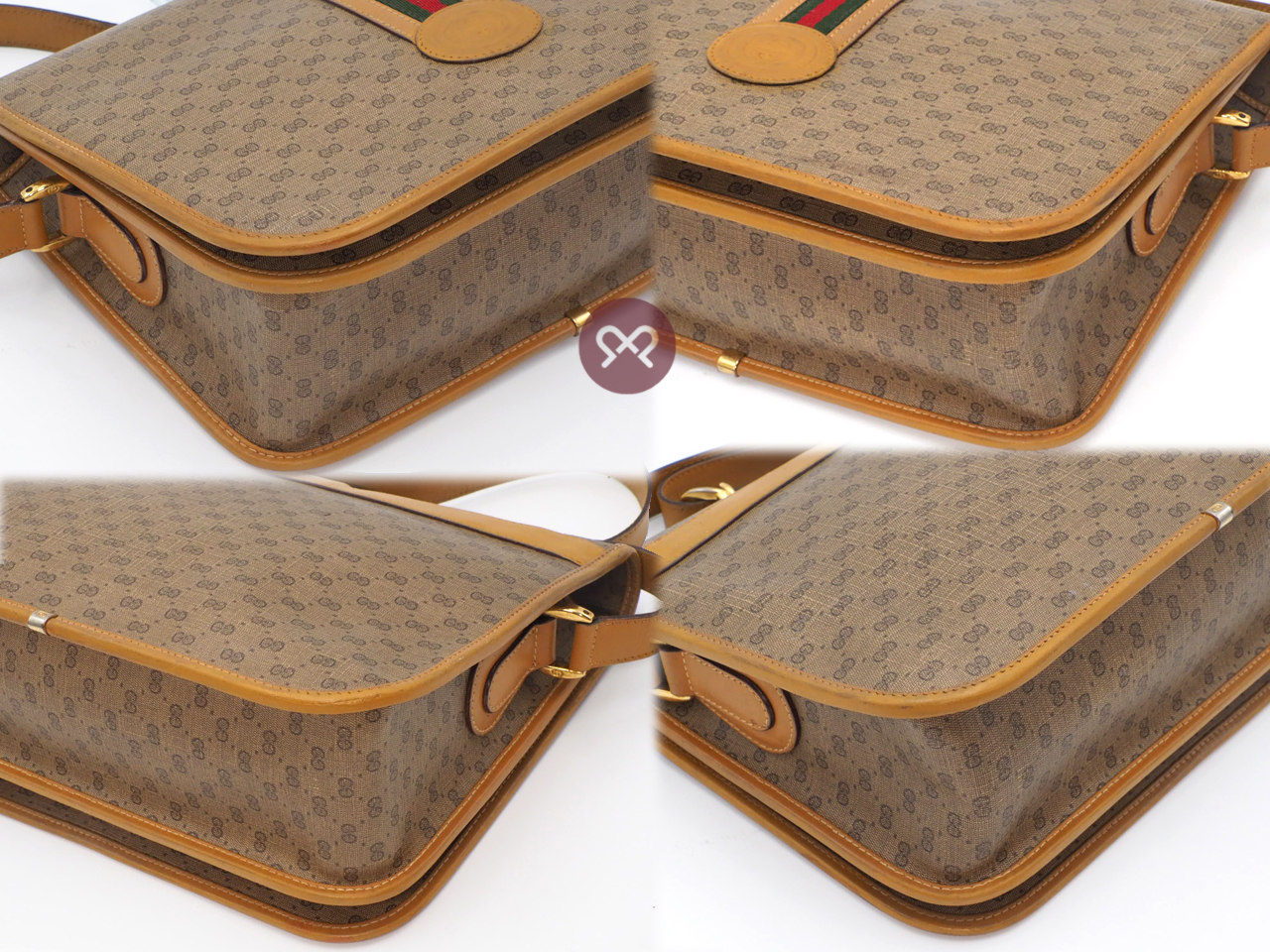 Gucci 001.904.0915 Sherry Line Beige Micro GG Web Design Oval Crossbody Bag - Image 7