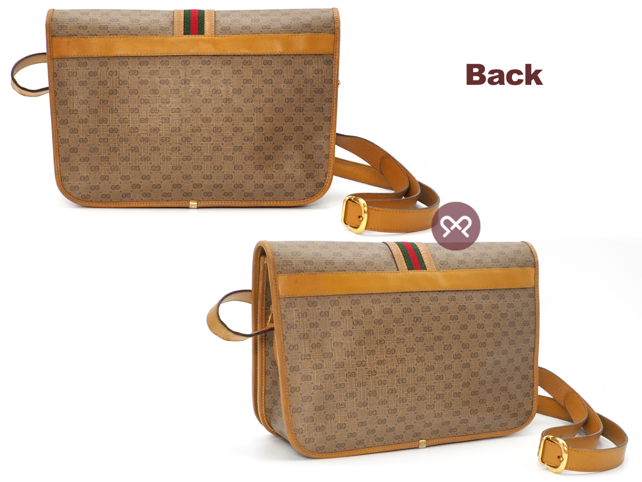 Gucci 001.904.0915 Sherry Line Beige Micro GG Web Design Oval Crossbody Bag - Image 3