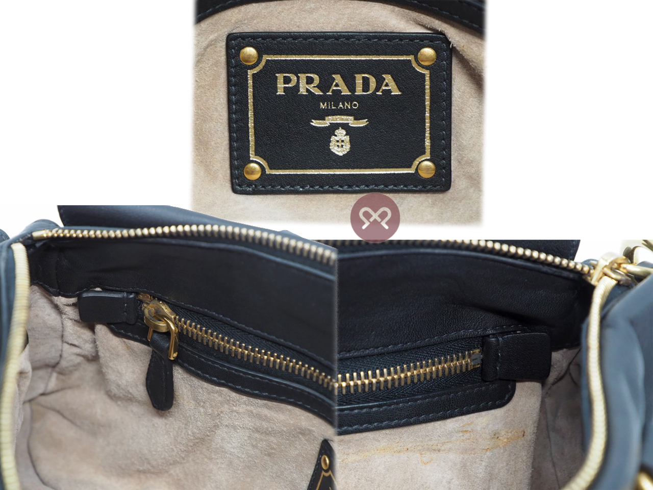 Prada BN1904 Black Soft Calf Leather Top Handle Convertible Bag - Image 8