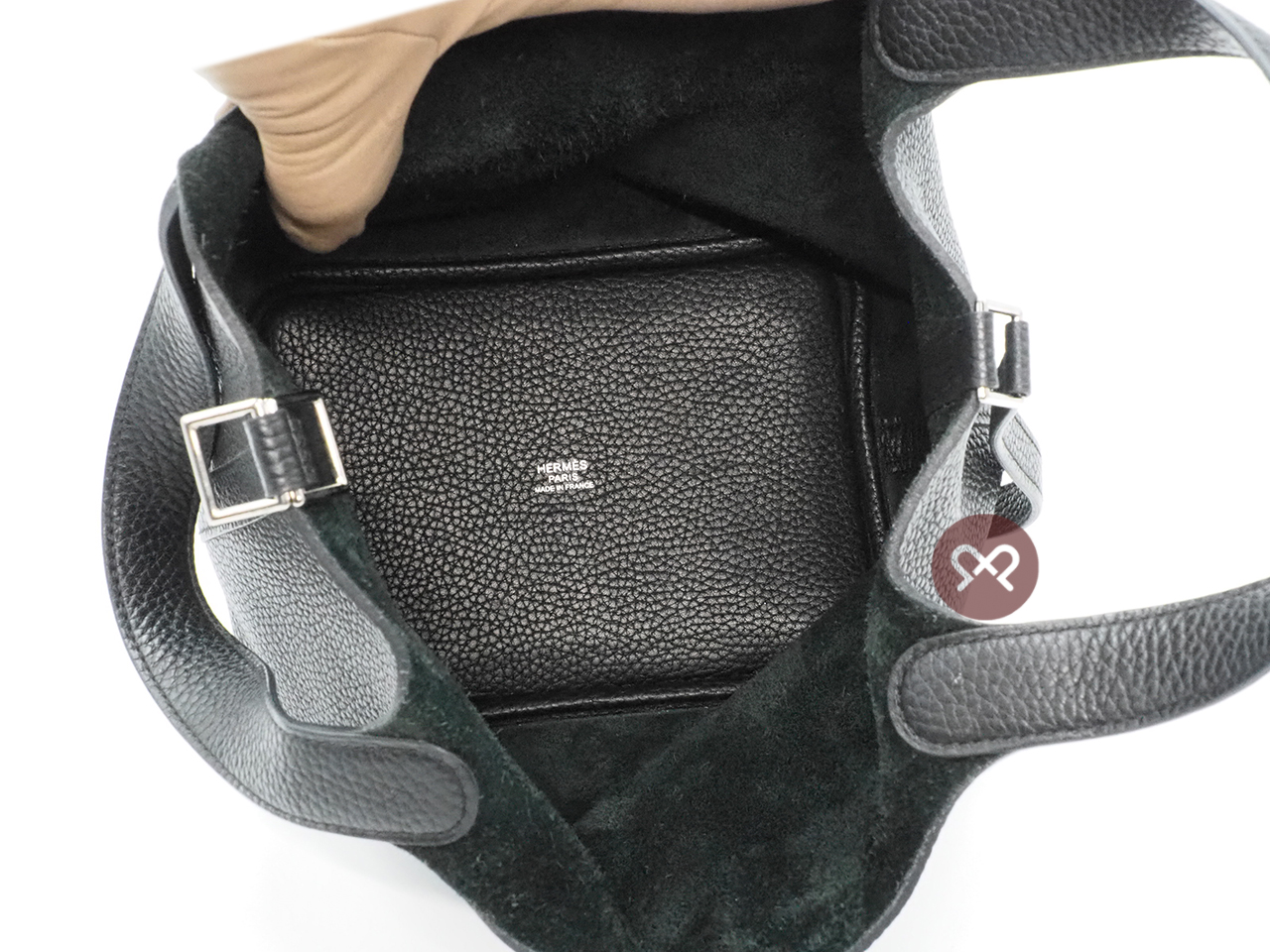 Hermes Picotin PM 18cm T Stamp Black Clemence Leather Palladium Hardware - Image 6