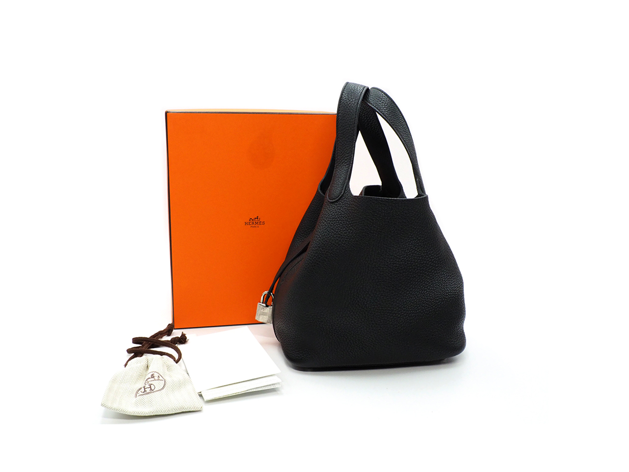 Hermes Picotin PM 18cm T Stamp Black Clemence Leather Palladium Hardware