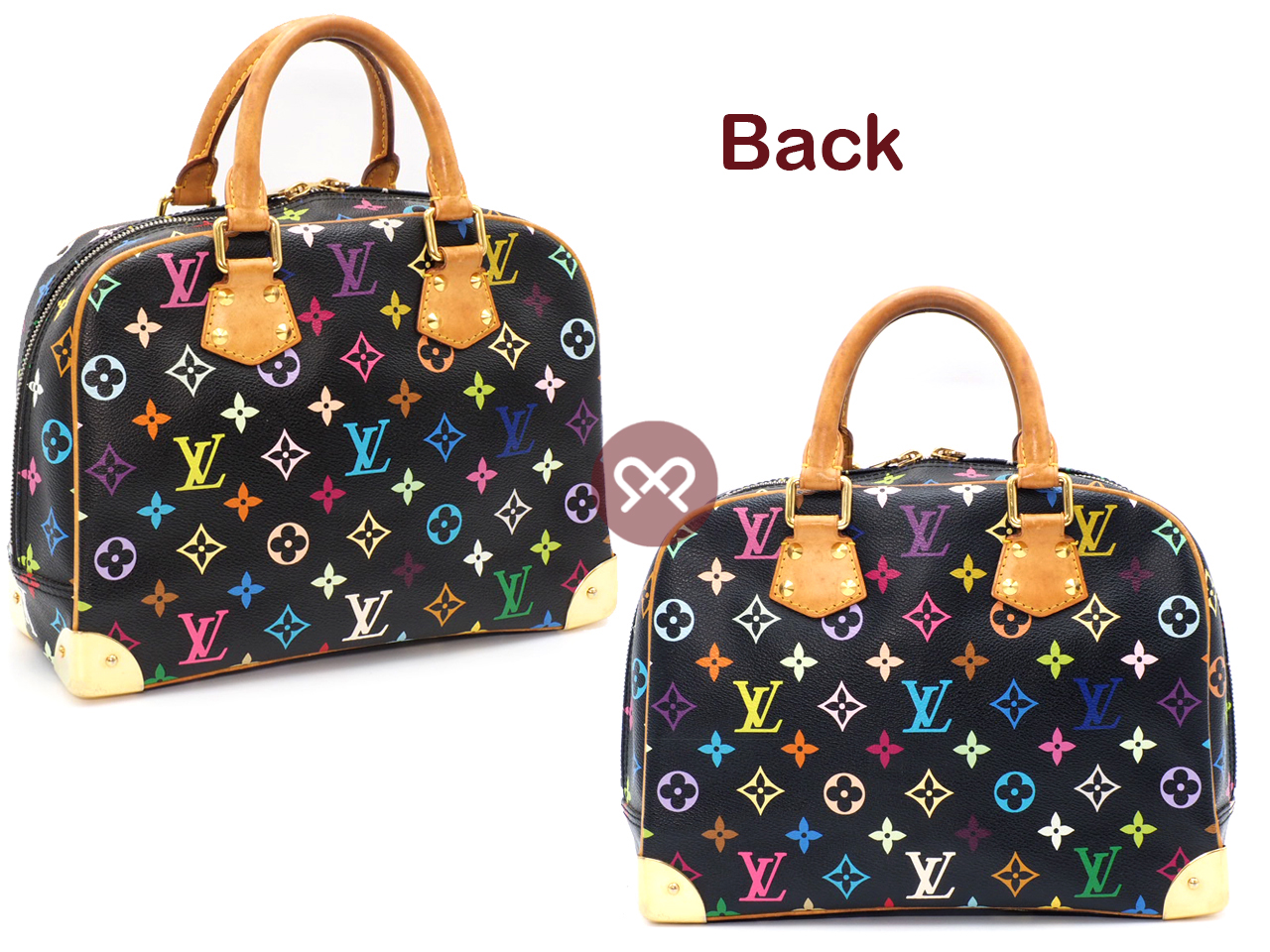 Louis Vuitton M92662 Black Multicolor Canvas Trouville Tote Bag (MI0190) - Image 3