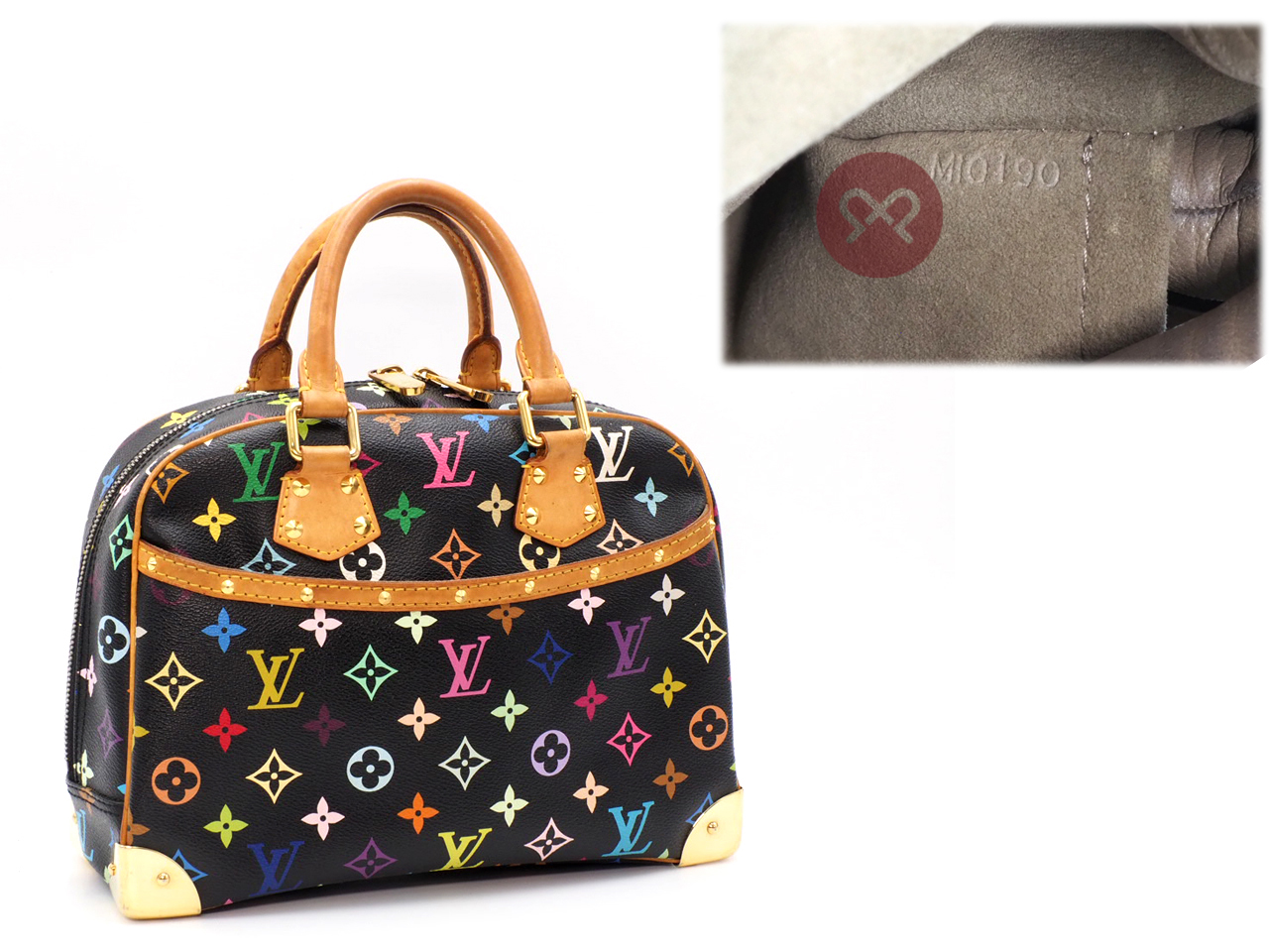 Louis Vuitton M92662 Black Multicolor Canvas Trouville Tote Bag (MI0190) - Image 2