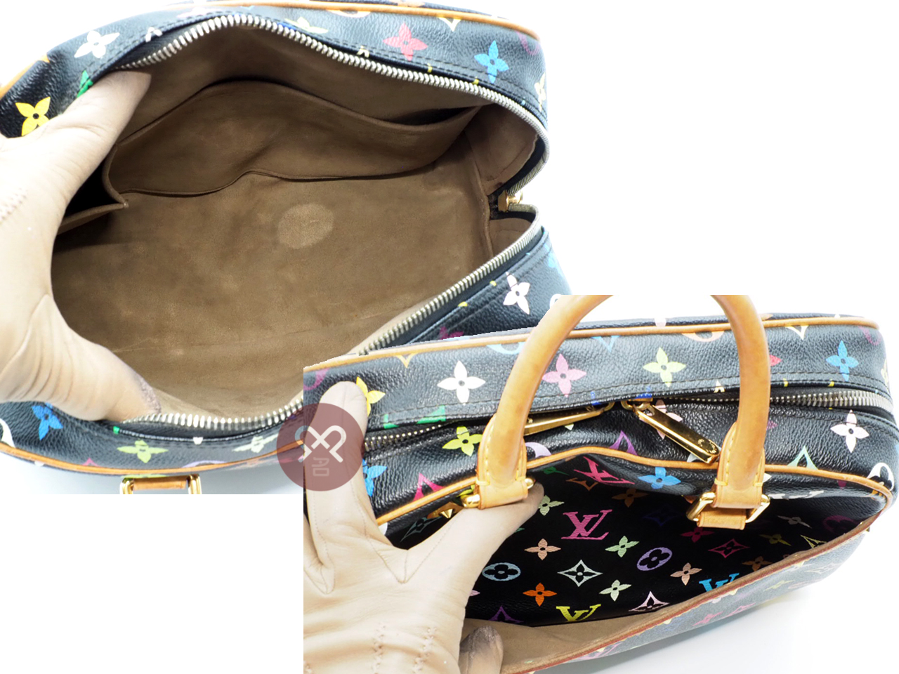 Louis Vuitton M92662 Black Multicolor Canvas Trouville Tote Bag (MI0190) - Image 9