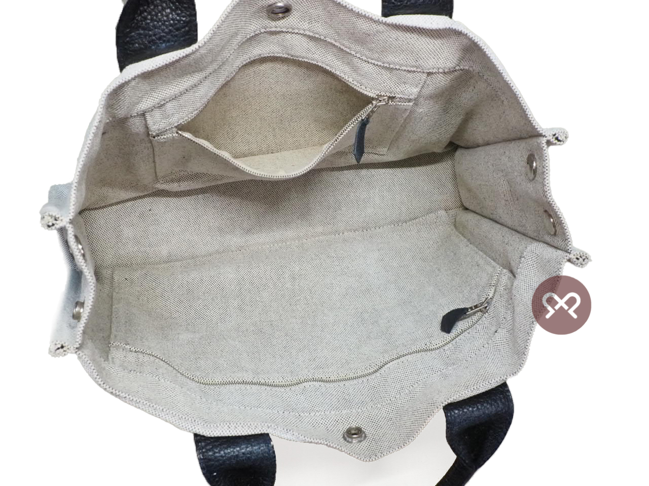 Hermes Black/ White Canvas Sac Arne MM Toile H Document/ Laptop Tote - Image 9