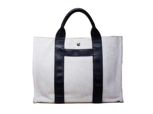 Hermes Black/ White Canvas Sac Arne MM Toile H Document/ Laptop Tote