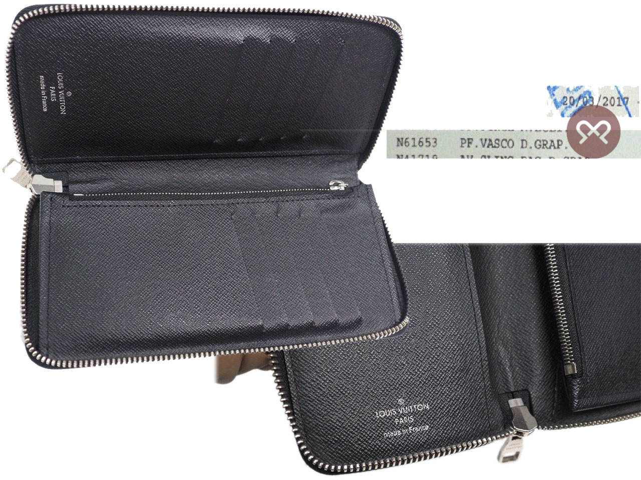 Louis Vuitton N61653 Damier Canvas Vasco Zippy Long Wallet (SP0197) - Image 2
