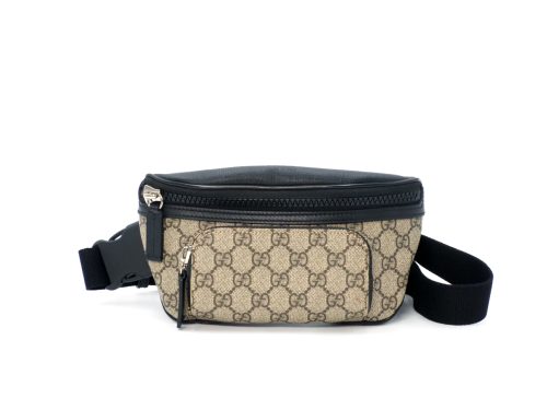 Gucci 450946 Brown GG Supreme Monogram Canvas/ Leather Waist Belt Bag