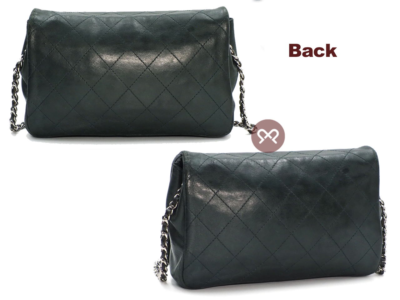 Chanel 18620926 Dark Green Timeless CC Quilted Lambskin Multi Compartment Wallet On Chain - Image 4