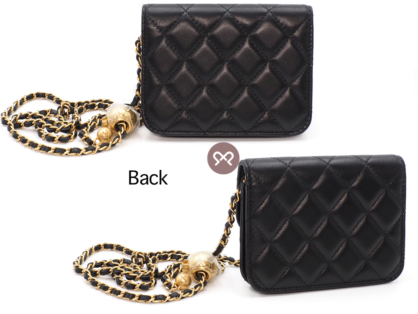 BRAND NEW ! Chanel 29997139 AP1465B Black Quilted Lambskin Pearl Crush Clutch With Chain - Image 4
