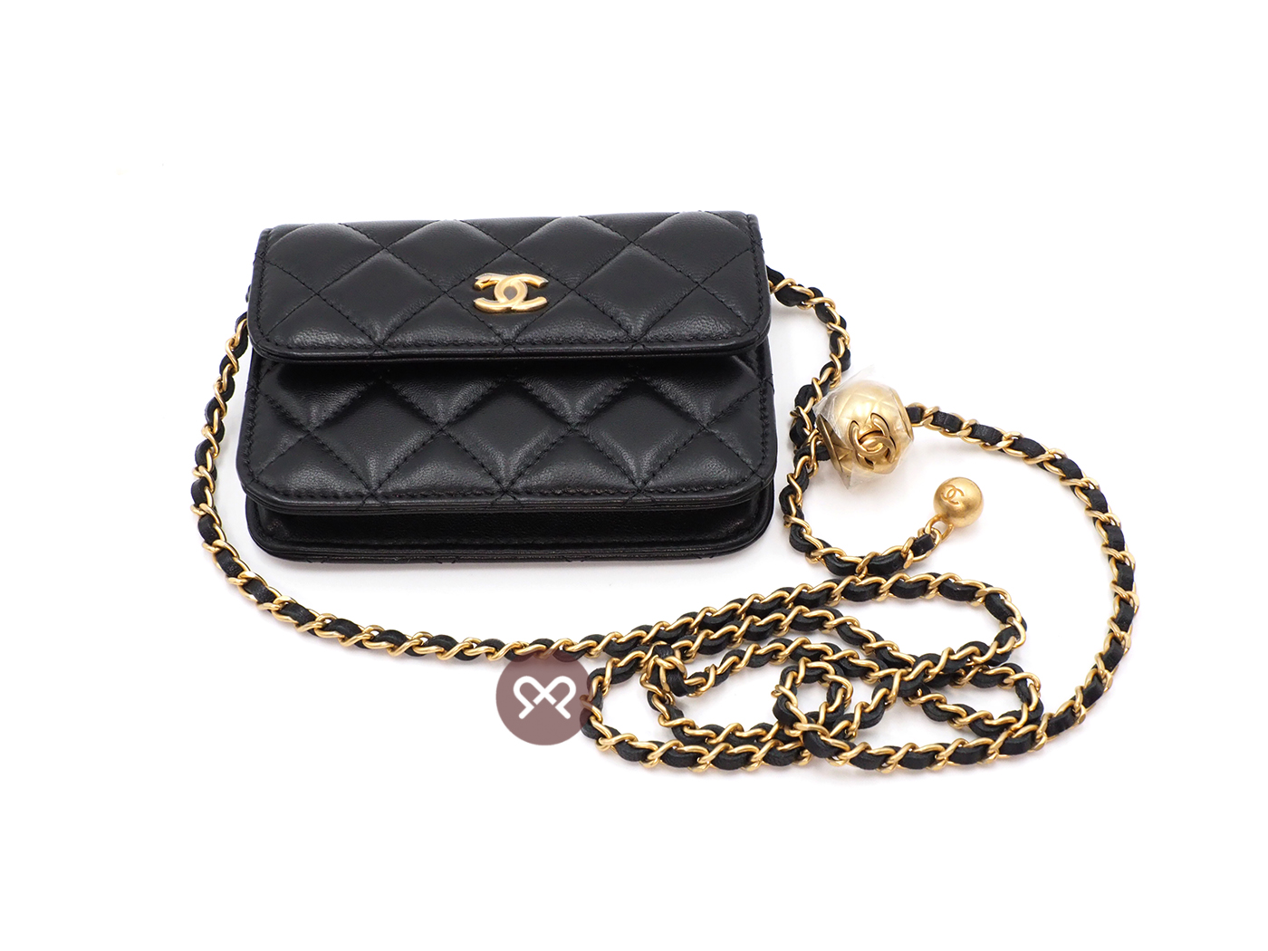 BRAND NEW ! Chanel 29997139 AP1465B Black Quilted Lambskin Pearl Crush Clutch With Chain - Image 5