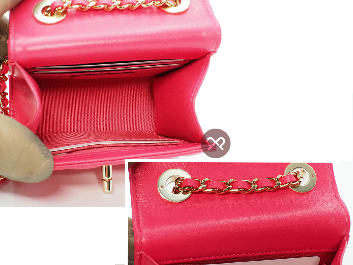 BRAND NEW ! Chanel 29995730 A81633Y Fuschia Pink Quilted Lambskin Trendy CC Clutch with Chain Crossbody Bag Gold Hardware - Image 9
