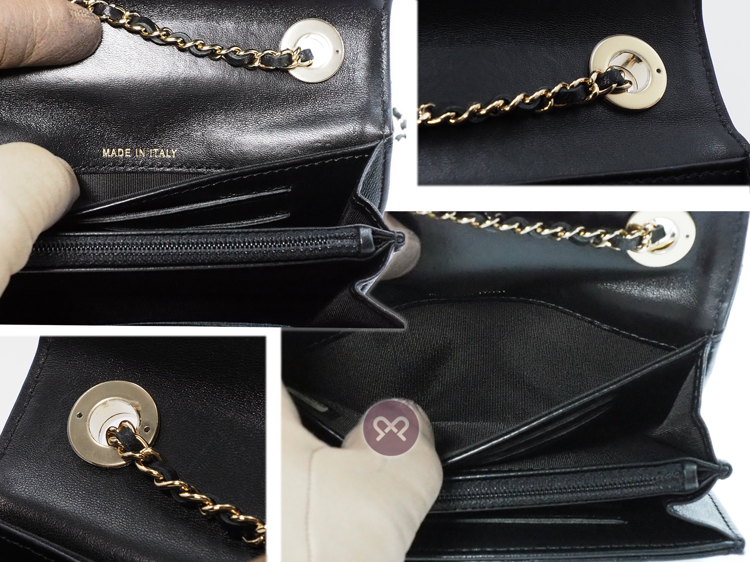 BRAND NEW ! Chanel 26703569 A84455Y Black Lambskin Quilted Mini Trendy CC Wallet On Chain WOC - Image 7