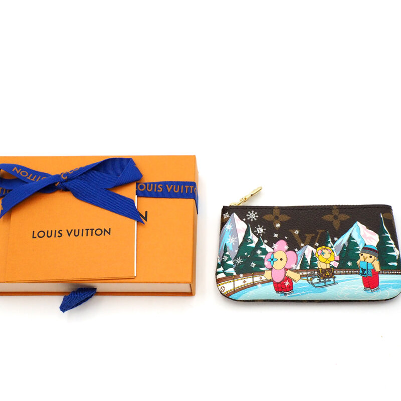 BRAND NEW ! Louis Vuitton M82620 Key Pouch- Ice skating Monogram Canvas Christmas Collection 2023 Pochette Cles