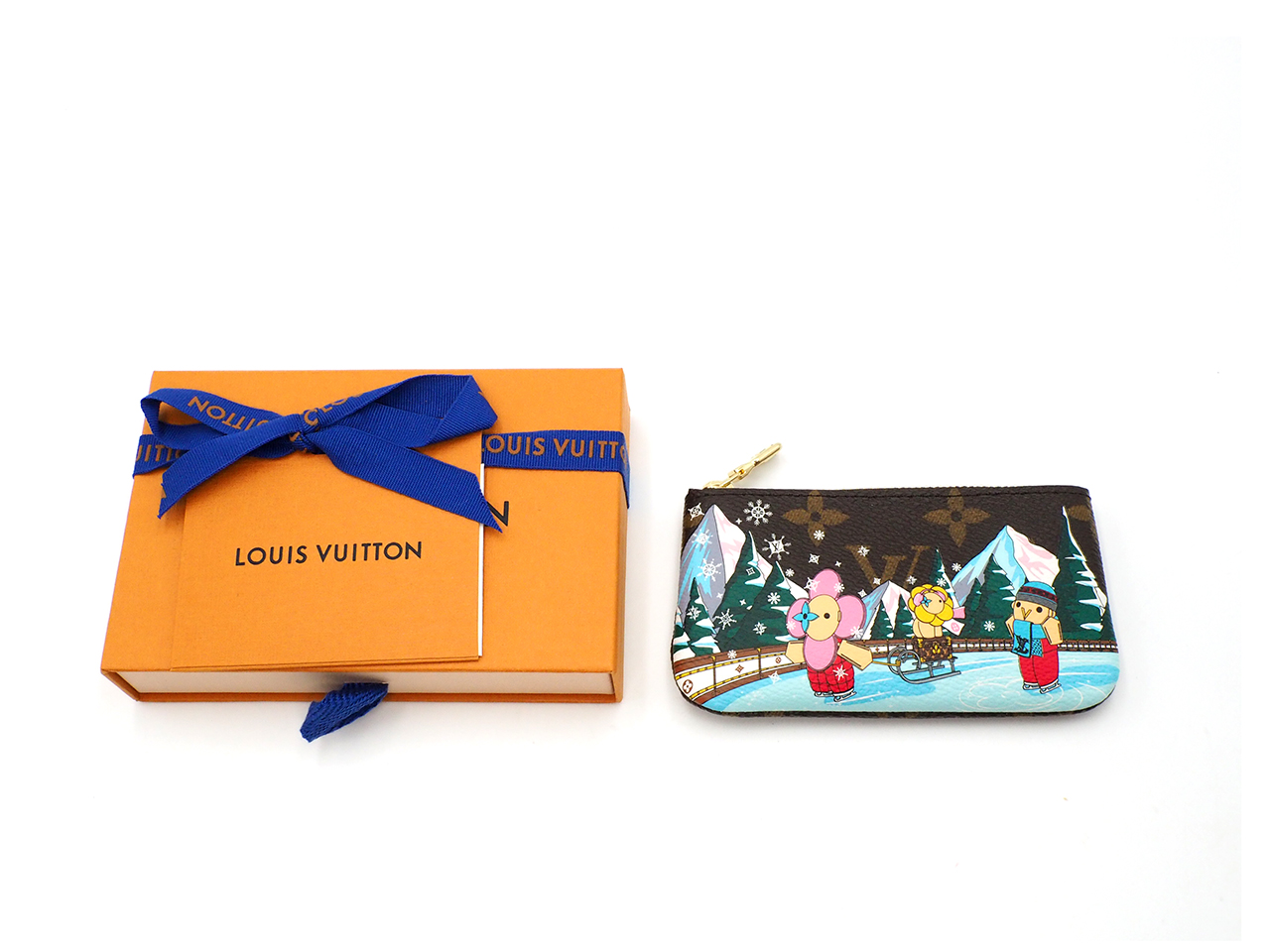 BRAND NEW ! Louis Vuitton M82620 Key Pouch- Ice skating Monogram Canvas Christmas Collection 2023 Pochette Cles