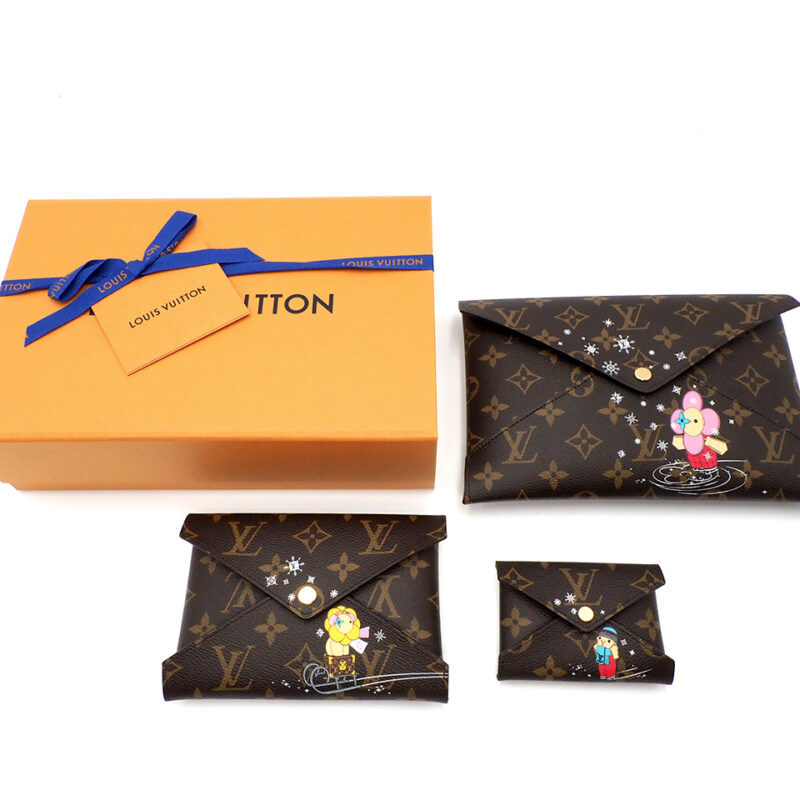 BRAND NEW ! Louis Vuitton M82655 Christmas Vivienne and Friends Monogram Canvas Kirigami Pochette/ Pouch ( 3-in-1 Pochettes)