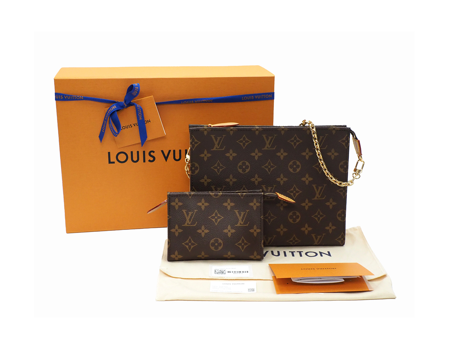 BRAND NEW ! Louis Vuitton M81412 Monogram Canvas Toiletry Pouch On Chain Should Bag
