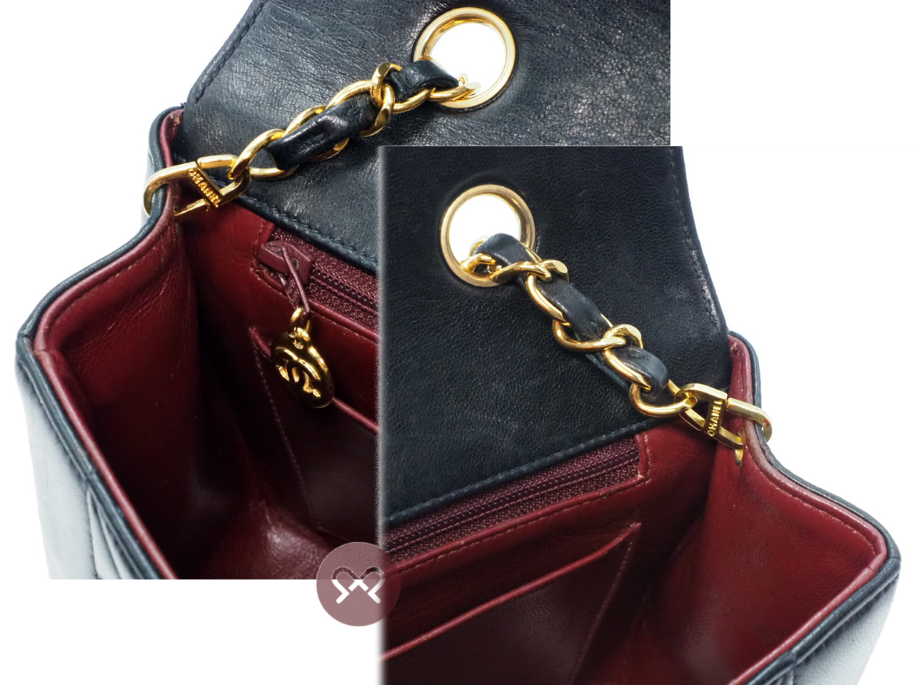 Chanel 2400723 Vintage 25cm Black Lambskin Quilted Diana Flap Bag Gold Hardware - Image 11
