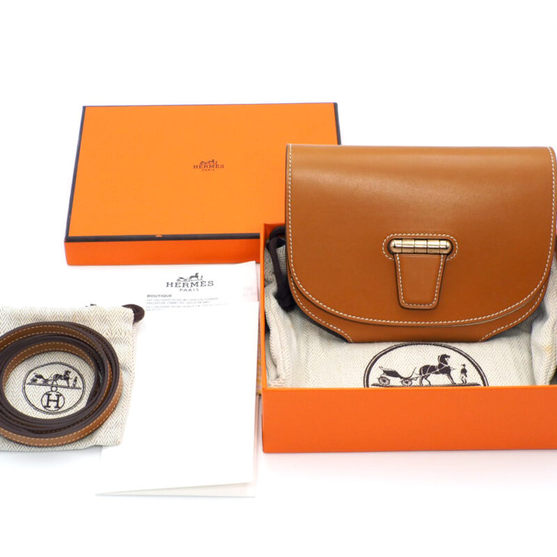 Hermes Mini Convoyeur X Stamp Gold Leather with Gold Hardware