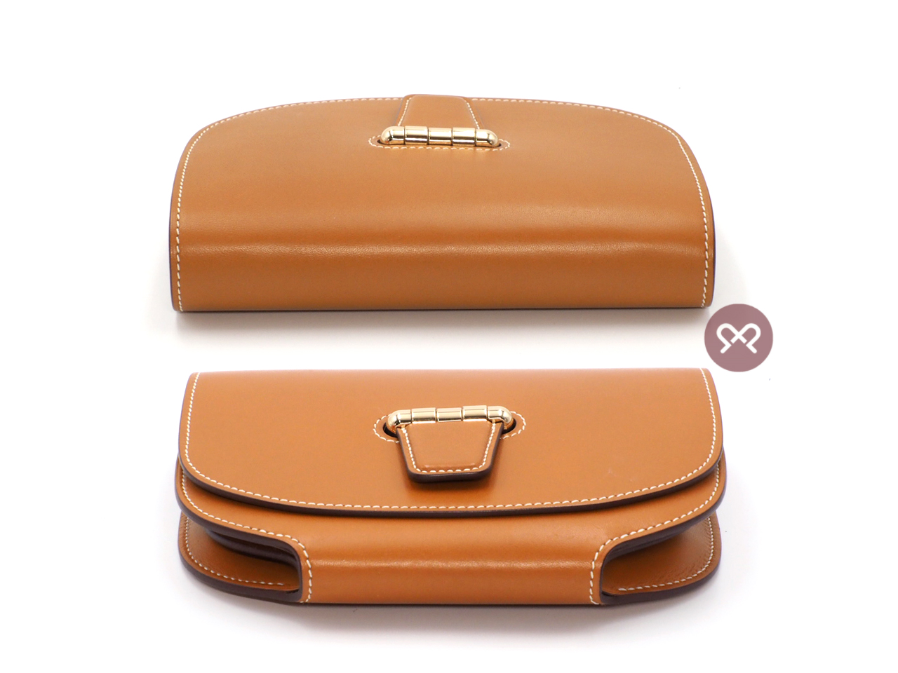 Hermes Mini Convoyeur X Stamp Gold Leather with Gold Hardware - Image 4