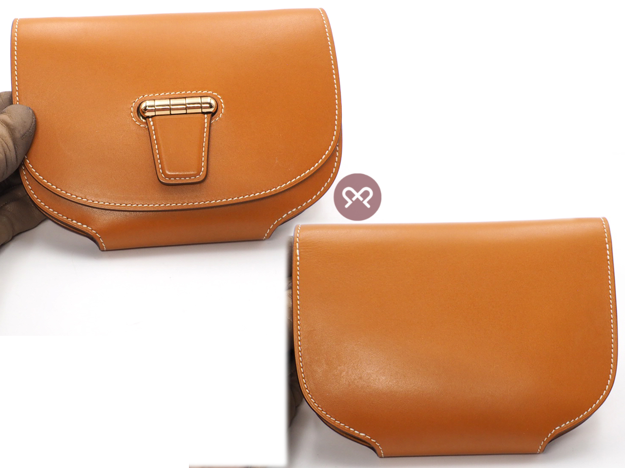 Hermes Mini Convoyeur X Stamp Gold Leather with Gold Hardware - Image 5