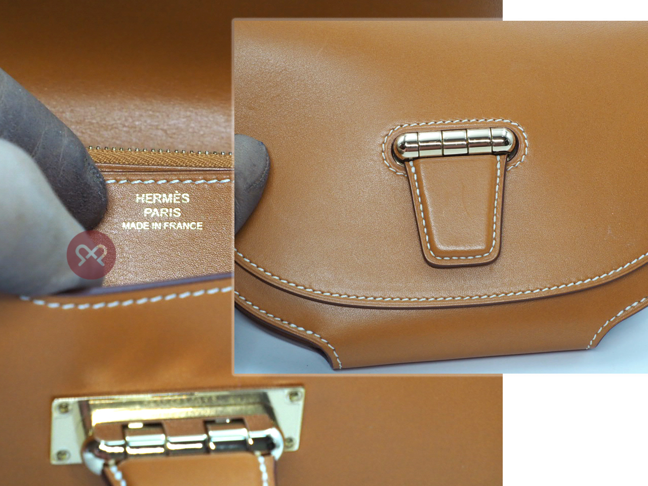 Hermes Mini Convoyeur X Stamp Gold Leather with Gold Hardware - Image 7