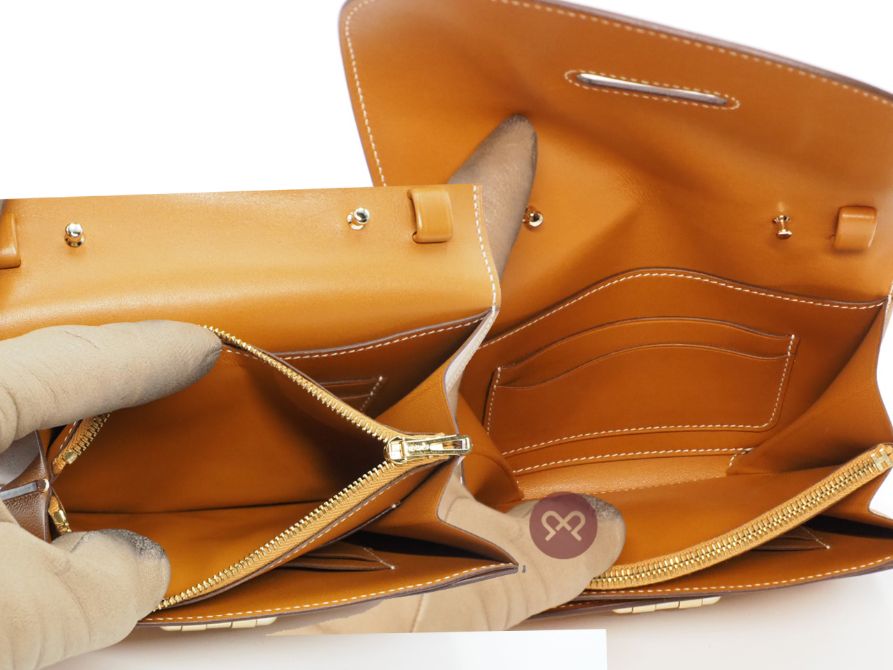 Hermes Mini Convoyeur X Stamp Gold Leather with Gold Hardware - Image 11