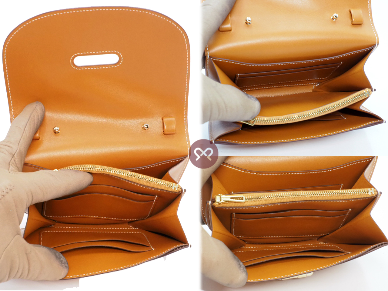 Hermes Mini Convoyeur X Stamp Gold Leather with Gold Hardware - Image 12