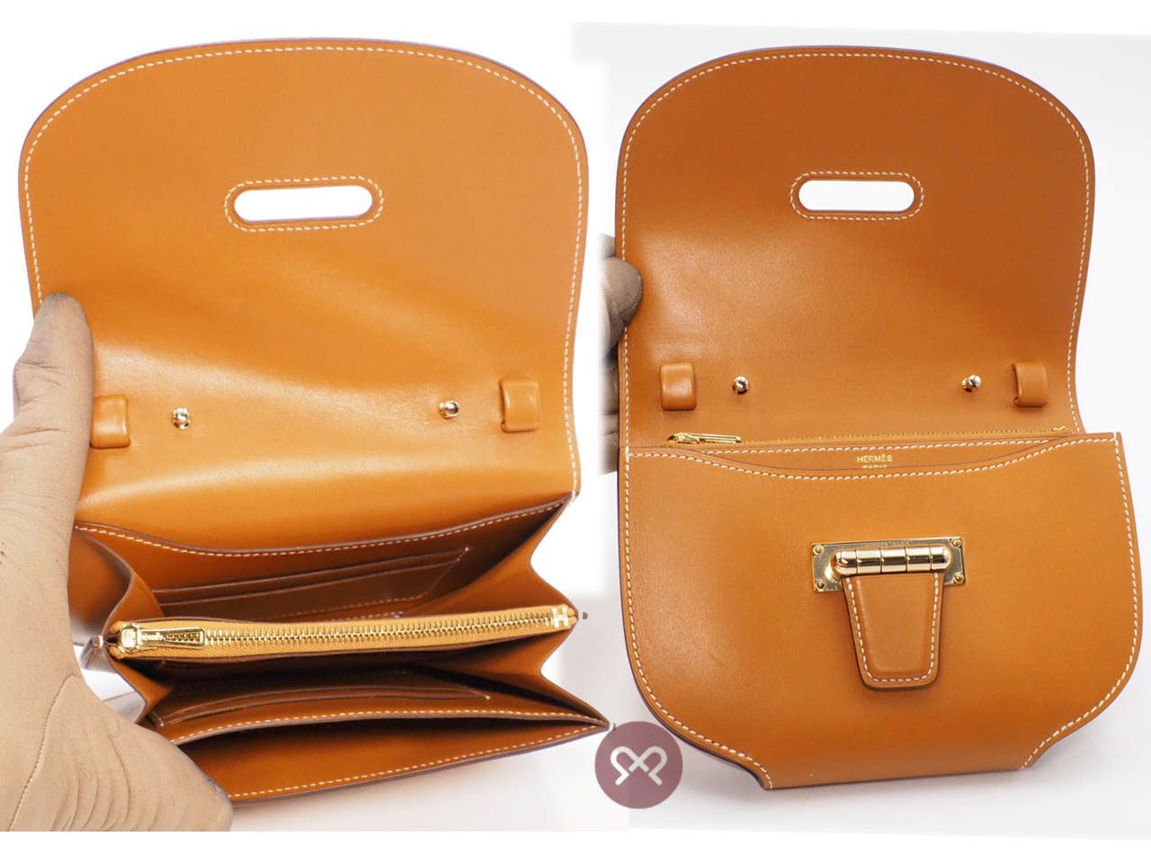 Hermes Mini Convoyeur X Stamp Gold Leather with Gold Hardware - Image 8