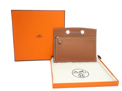 Hermes Gold Swift Leather Backpocket Pouch  For Birkin 25-  Z Stamp