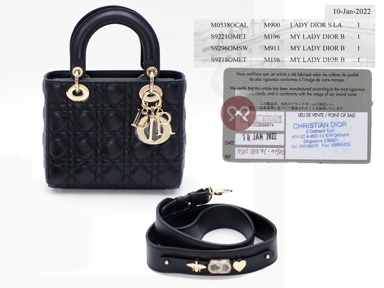 Dior Black Cannage Lambskin Small Lady Dior Bag " MY ABCDIOR BAG" - Image 2