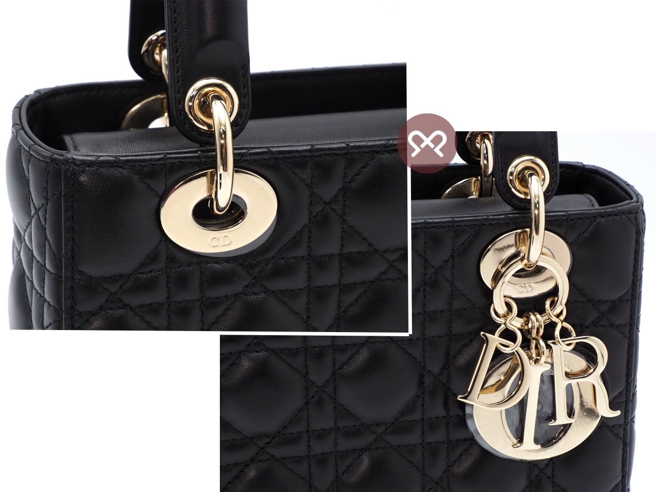 Dior Black Cannage Lambskin Small Lady Dior Bag " MY ABCDIOR BAG" - Image 7