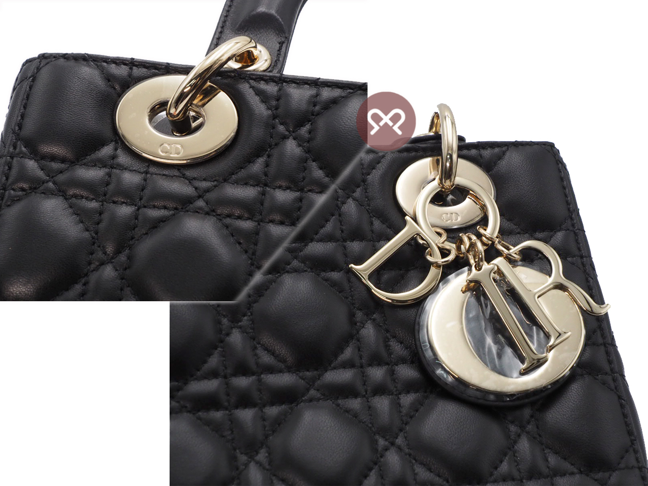 Dior Black Cannage Lambskin Small Lady Dior Bag " MY ABCDIOR BAG" - Image 8