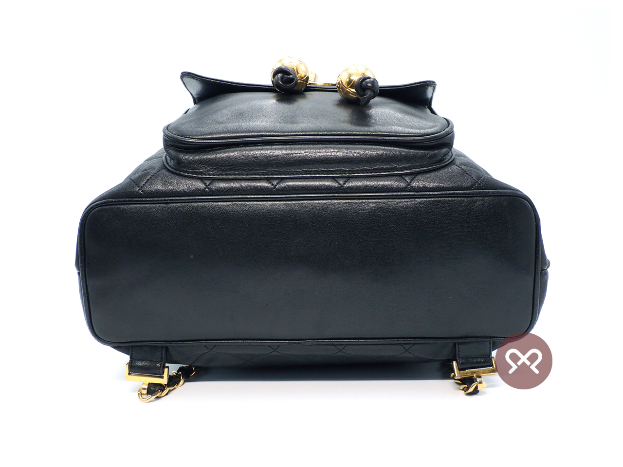 Chanel 1994 Vintage Black Lambskin Timeless Drawstring Bucket Backpack Gold Hardware - Image 5