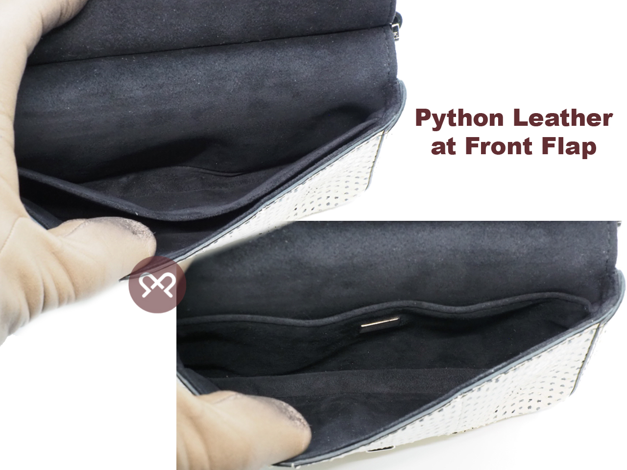 Fendi 8M0371 Limited Collection Multicolor Python/ Snakeskin Micro Double Flap Baguette Chain Bag - Image 9