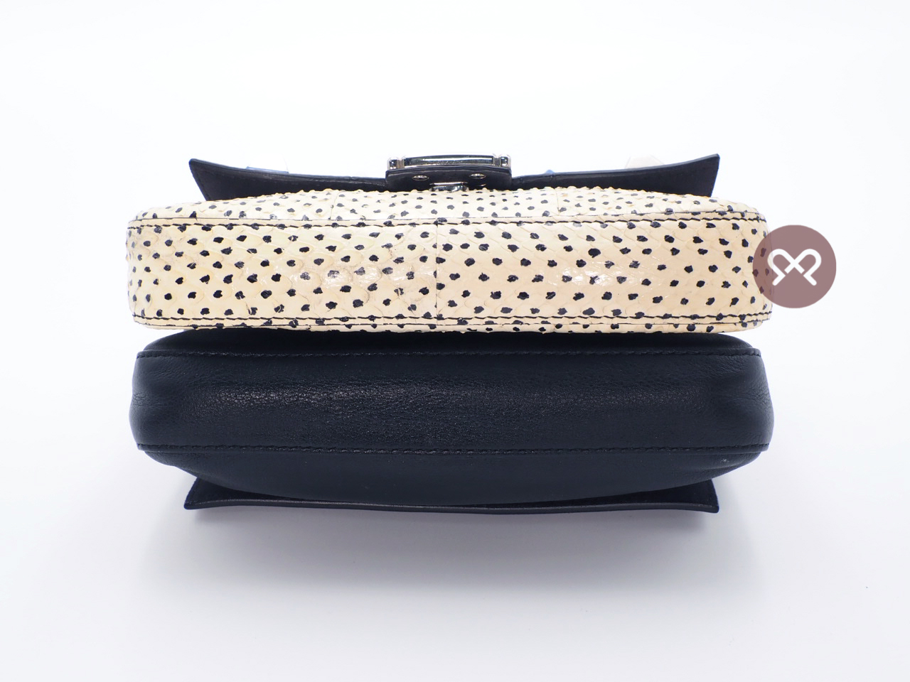 Fendi 8M0371 Limited Collection Multicolor Python/ Snakeskin Micro Double Flap Baguette Chain Bag - Image 4