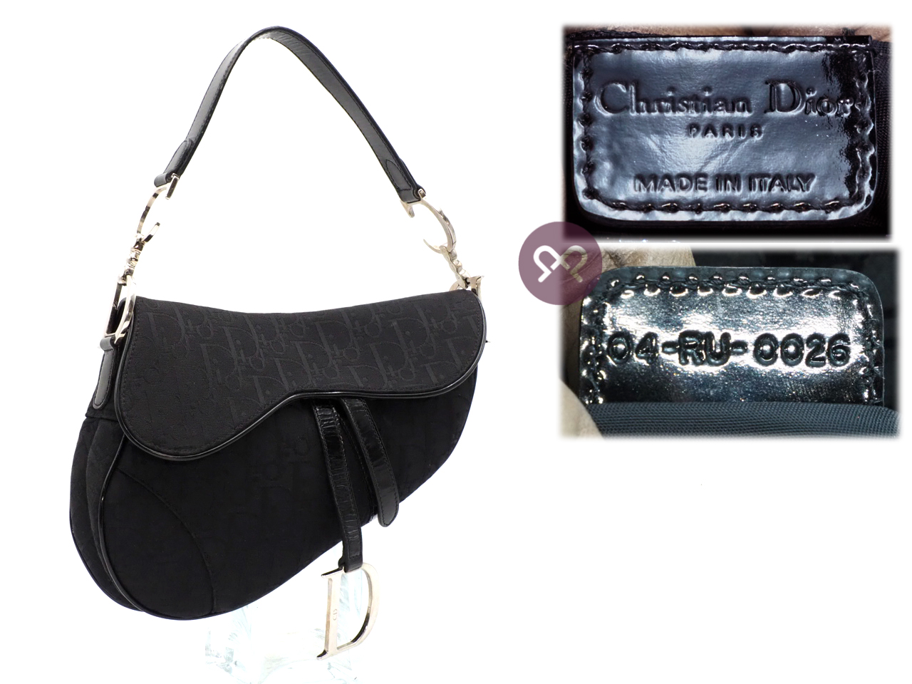 Dior Black Patent Leather with Diorrissimo Monogram Classic Trotter Saddle Bag Silver Hardware - Image 2