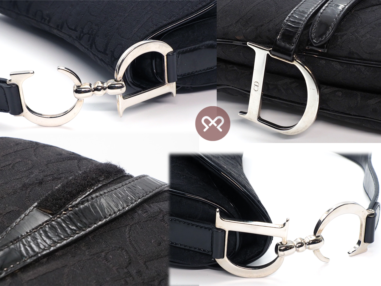 Dior Black Patent Leather with Diorrissimo Monogram Classic Trotter Saddle Bag Silver Hardware - Image 5