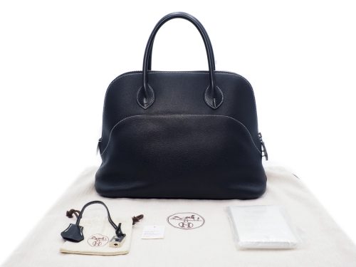 Hermes Bolide Relax 35 Black Togo Leather T Stamp Tote Bag