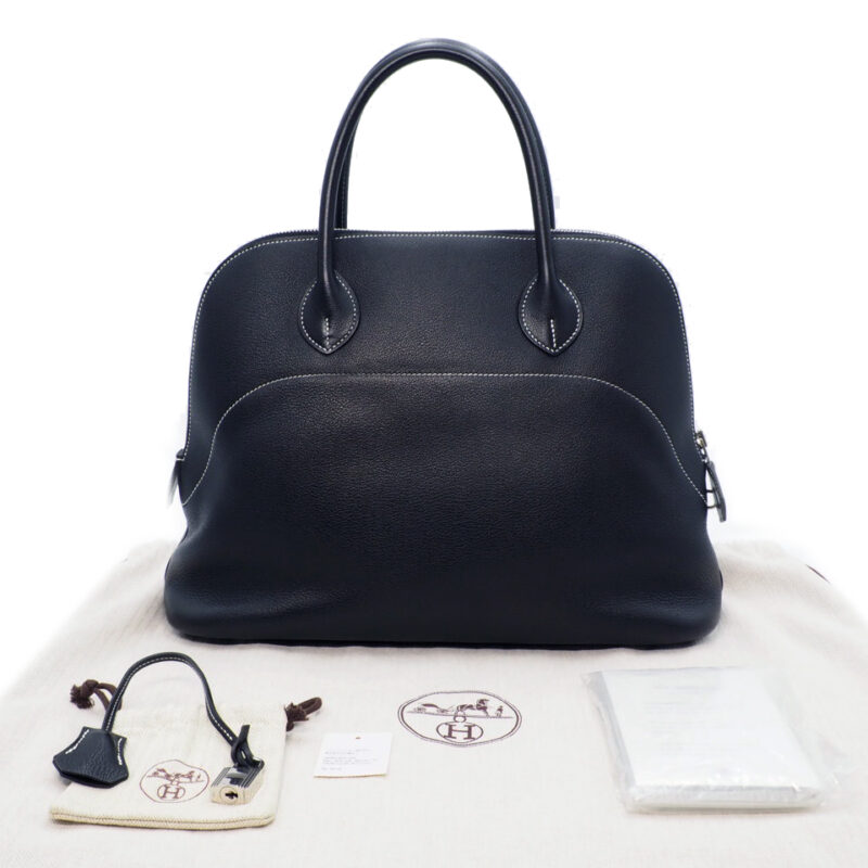 Hermes Bolide Relax 35 Black Togo Leather T Stamp Tote Bag