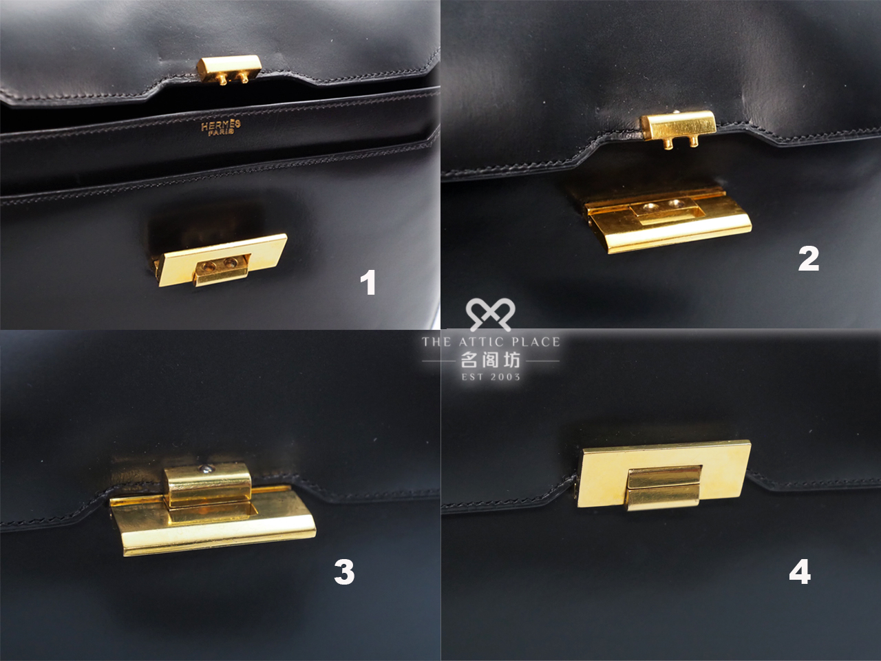 Hermes Vintage Black Box Calf Sac Palermo U Stamp Gold Hardware Tote Bag - Image 7