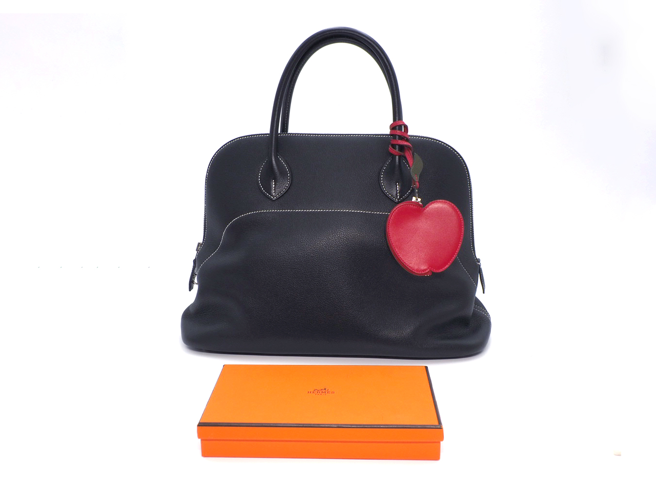 Hermes "Tutti Frutti Porte Monnaie" APPLE Rouge VIF/ Canopee Coin Purse/ Bag Charm - Image 2