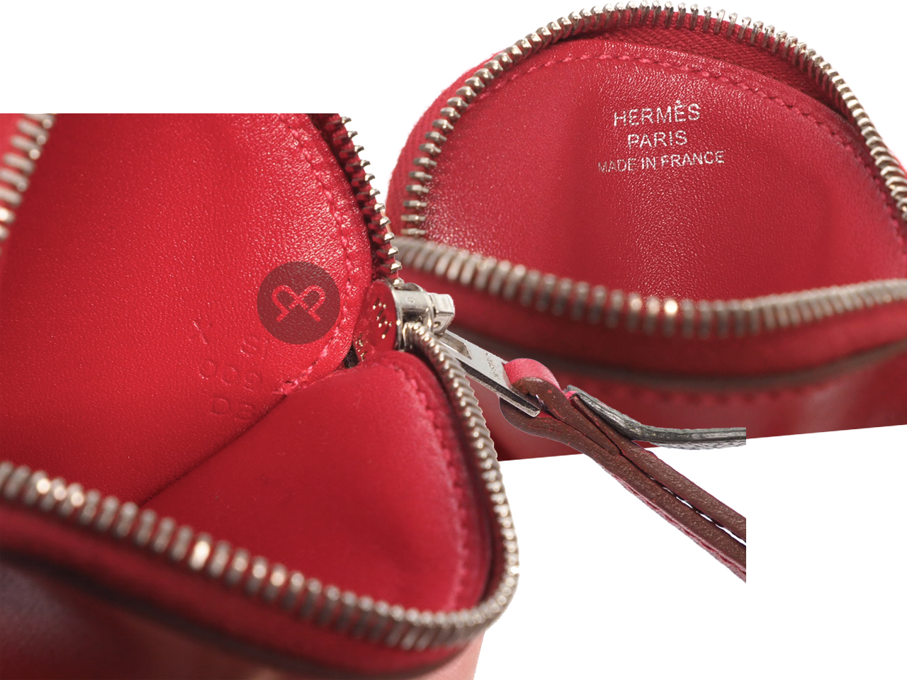 Hermes "Tutti Frutti Porte Monnaie" APPLE Rouge VIF/ Canopee Coin Purse/ Bag Charm - Image 5